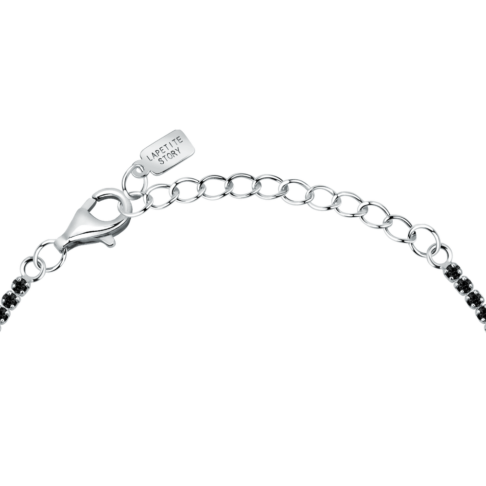 Bratara ajustabila din argint Tennis cu zirconii negre - Bratari ajustabile - LPS05AWV66 - LA PETITE STORY - Tessora