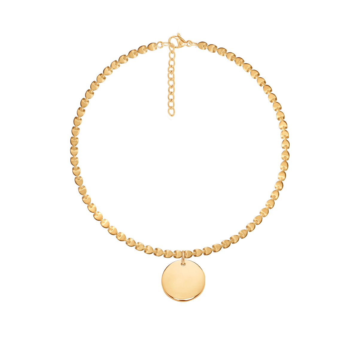 Bratara inimi cu un pandantiv medalion, placata cu aur - Bratari ajustabile - A03/MARKET/ANS/142 - Lilou - Tessora