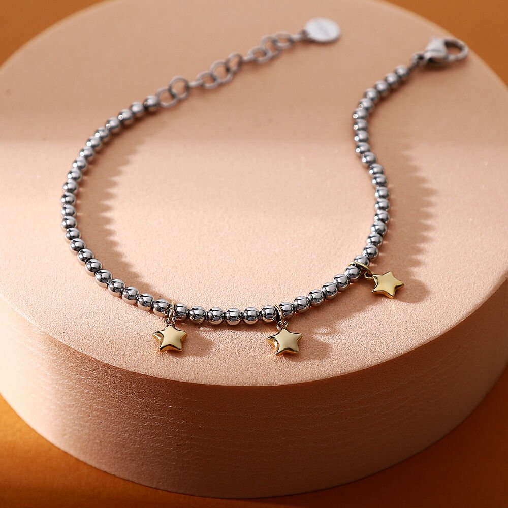 Bratara Talismani ajustabila cu trei pandantive steluta - Bratari ajustabile - SAIX26 - MORELLATO - Tessora