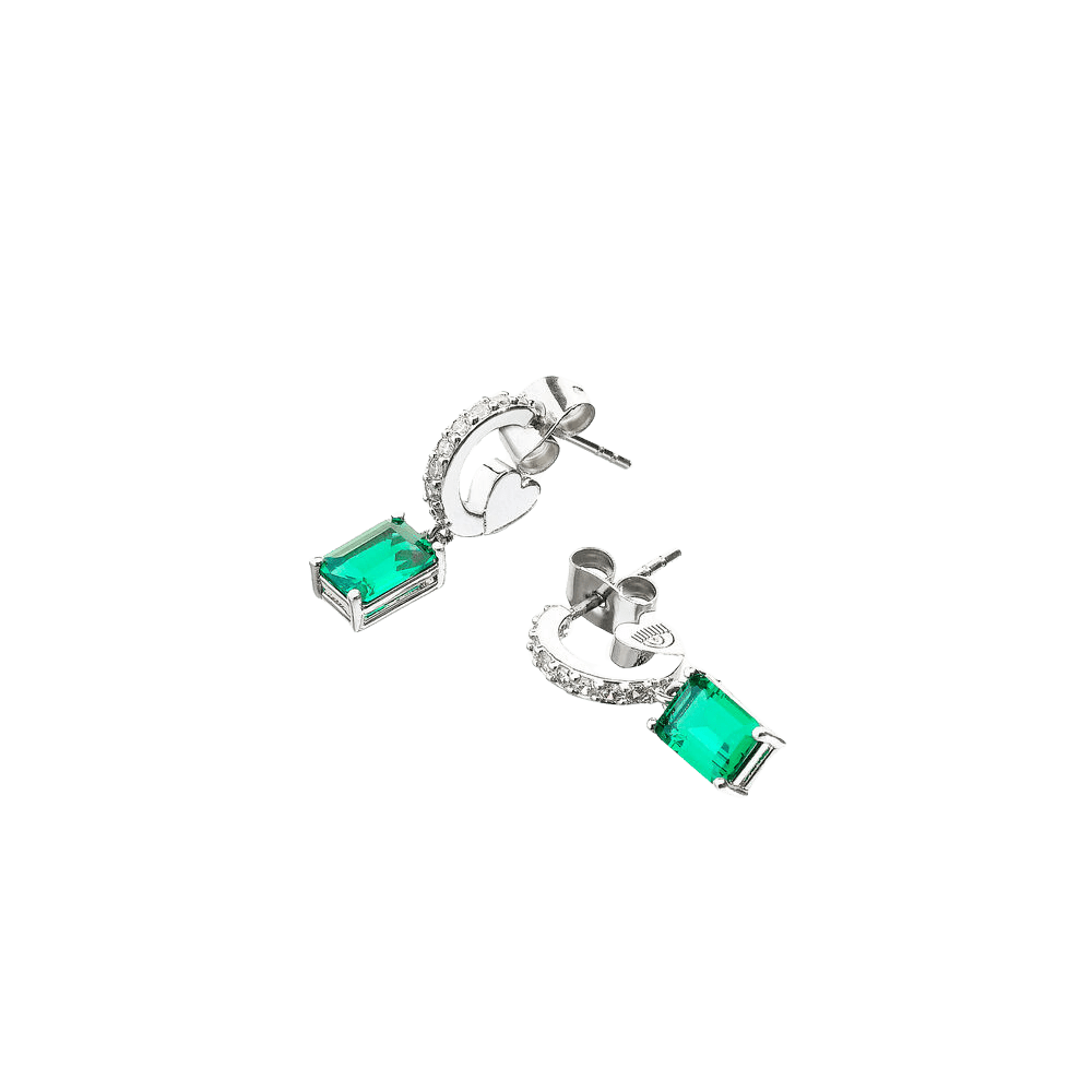 Cercei Emerald cu zirconii si nano pietre - Cercei cu surub - J19AWJ16 - CHIARA FERRAGNI - Tessora
