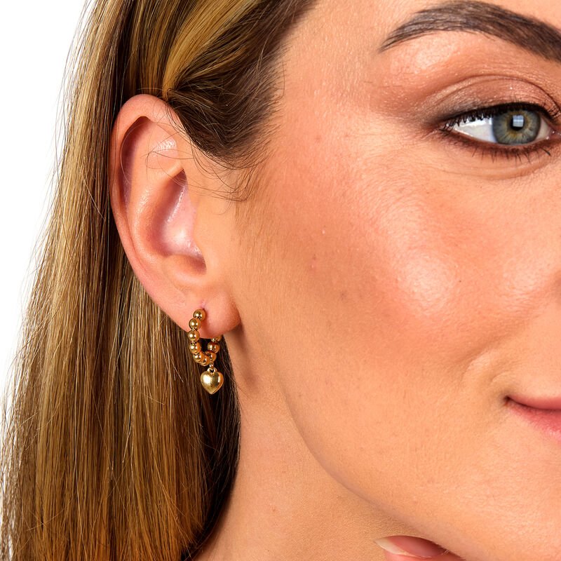 Cercei rotunzi Talismani cu pandantive in forma de inima - Cercei cu surub - SAIX17 - MORELLATO - Tessora