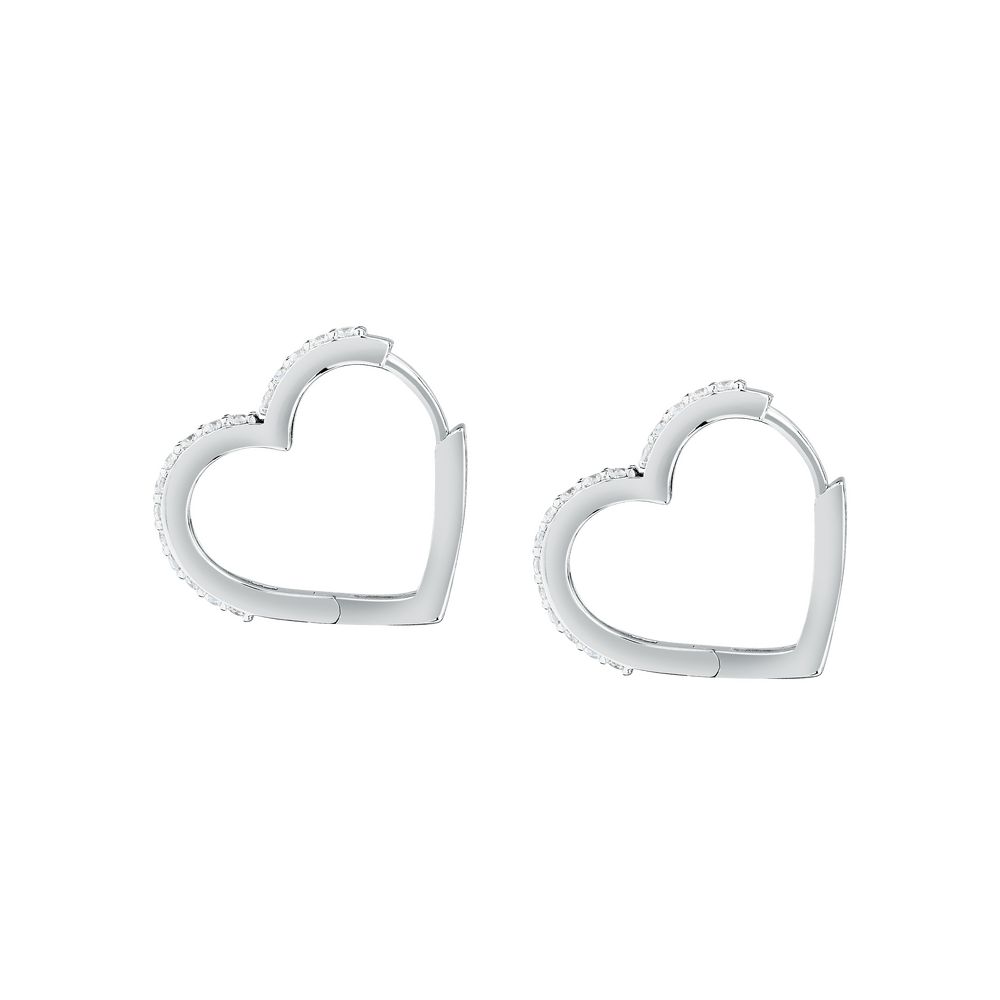 Cercei Tesori In forma de inimioara si pietricele de zirconiu diametru 1.9 cm - Cercei rotunzi - SAIW256 - MORELLATO - Tessora