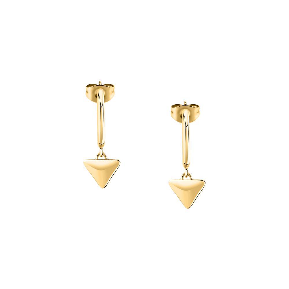 Cercei Trilliant aurii cu pandantiv in forma de triunghi - Cercei cu surub - sawy13 - MORELLATO - Tessora