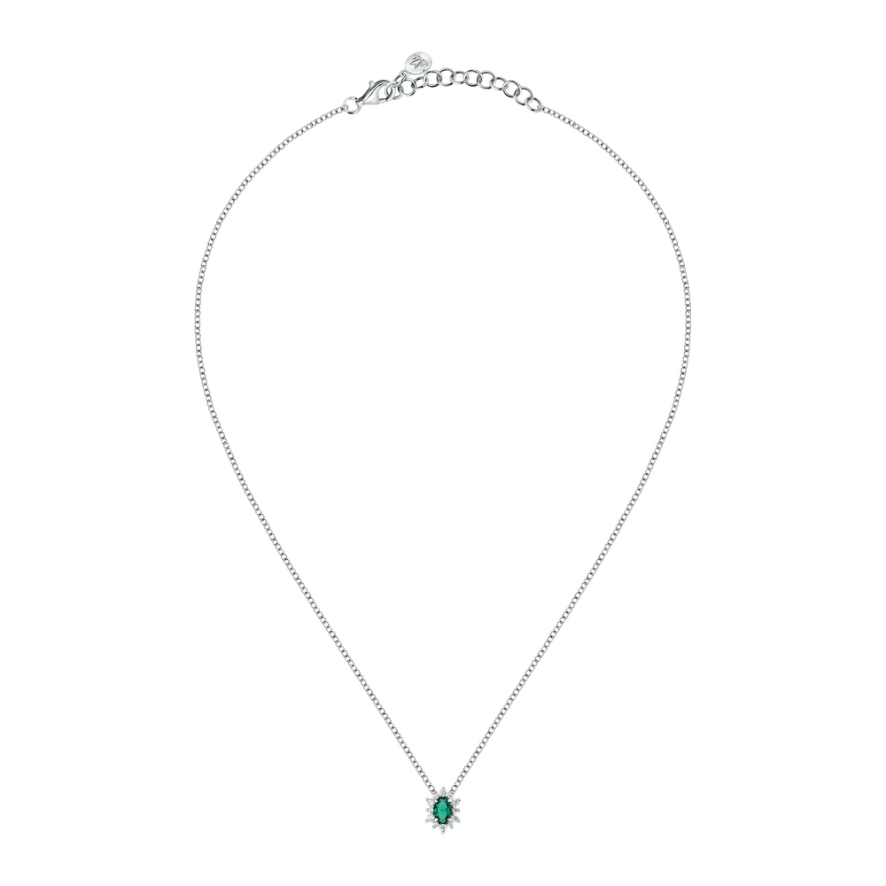 Colier Tesori Kate verde smarald si pietricele de zirconiu - Coliere din argint - saiw151 - MORELLATO - Tessora