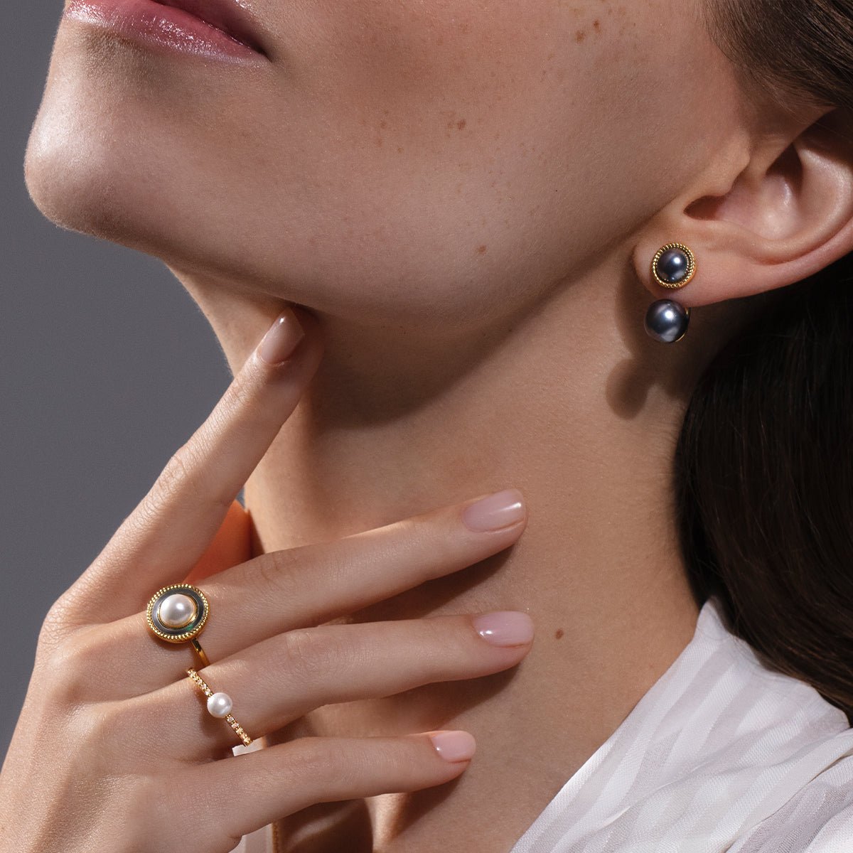 Inel Cosmos cu perla alba - Inele cu perle - 225/11/PIE/NO2/PEB/BIA/5/PO - Lilou - Tessora