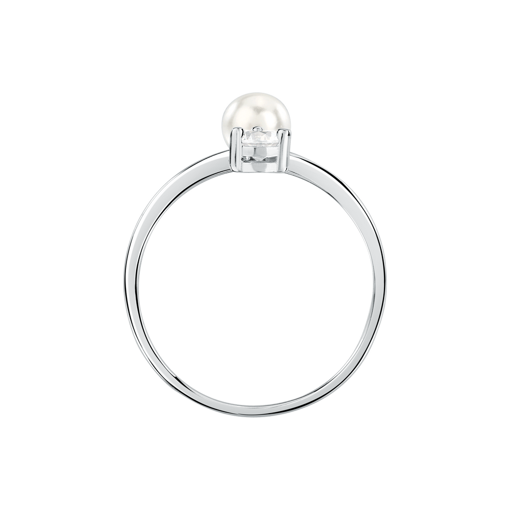 Inel cu o perla si o pietricica de zirconiu - Inele cu perle - sawm12012 - MORELLATO - Tessora