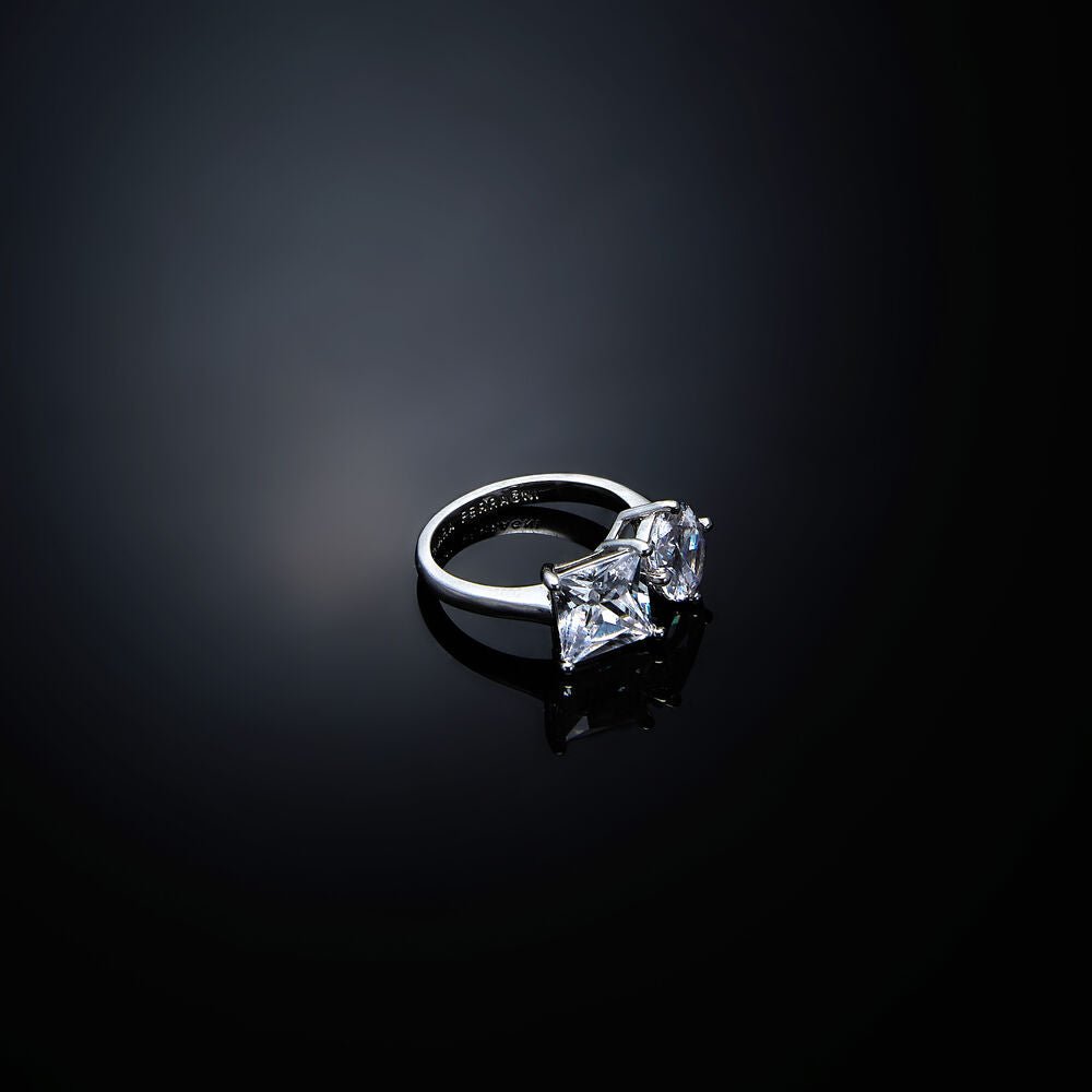 Inel Princess cu forme patrate si rotunde - Inele - j19avu07010 - CHIARA FERRAGNI - Tessora