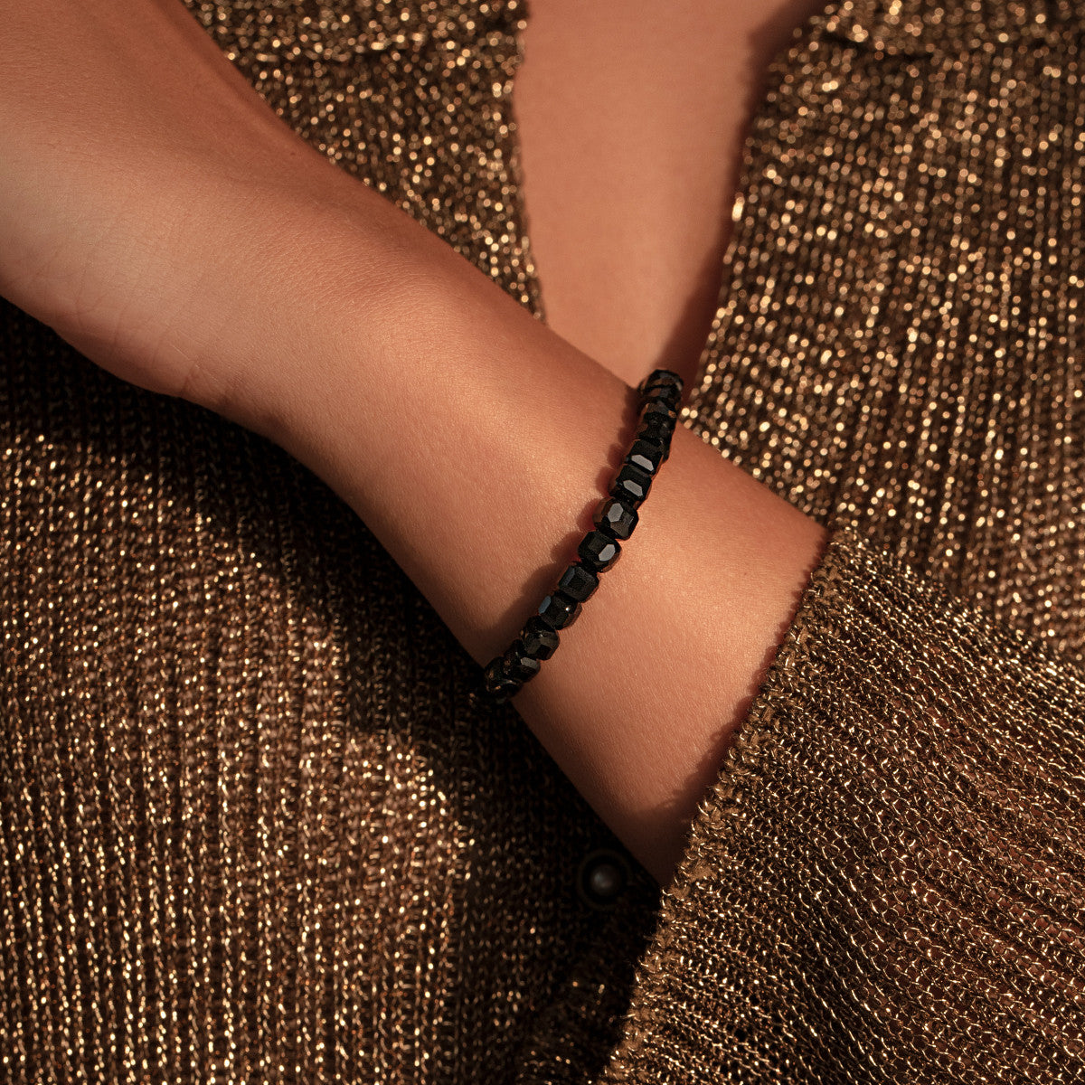 Women's Agate stone bracelet gold plated, Lilou