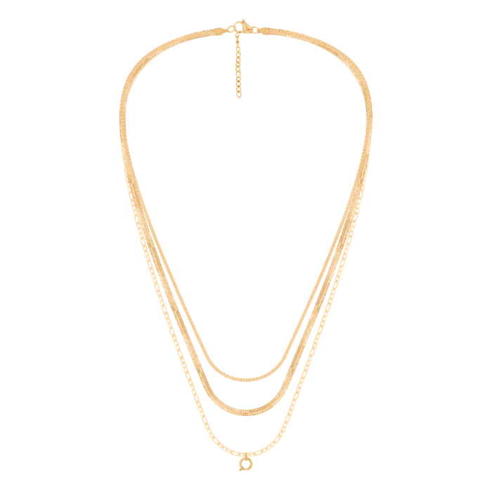 Gold-plated Multichain adjustable necklace for women, Lilou