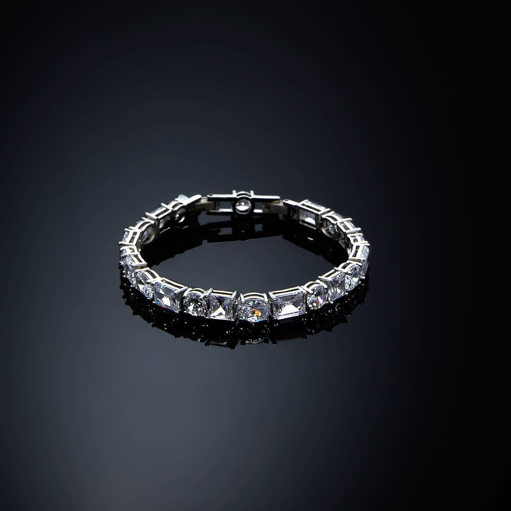 Women's Princess Bracelet with Square and Round Stones, CHIARA FERRAGNI