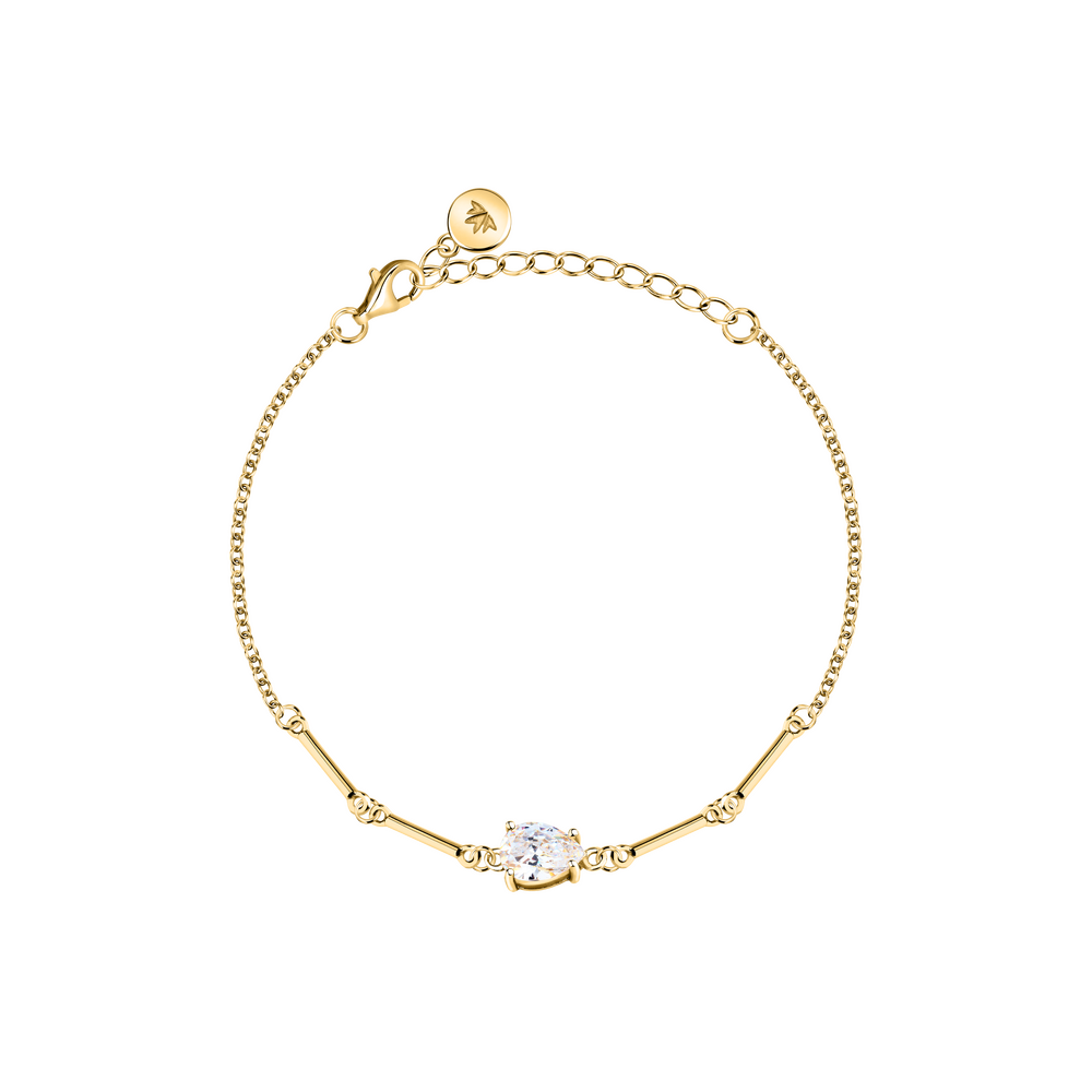 Women's bracelet sterling silver gold Tesori adjustable 16 cm + 3 cm extension, MORELLATO