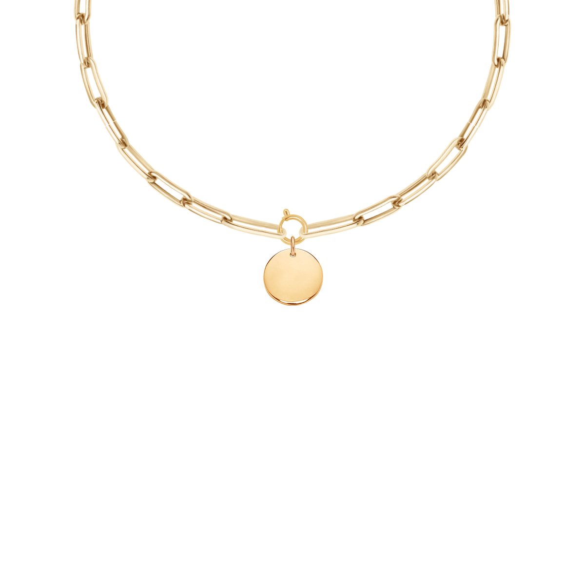 Women's chain necklace No. 7 with medallion, gold-plated set, engravable, Lilou