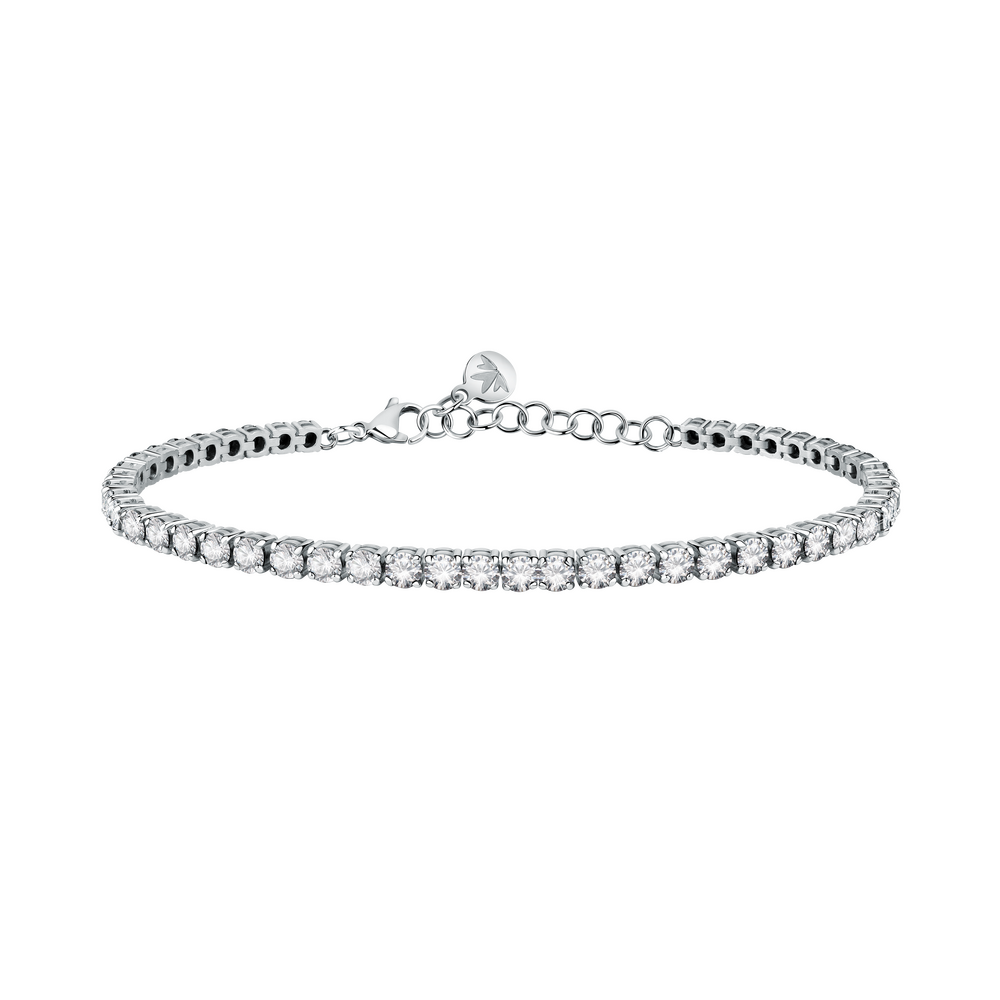 Women's bracelet sterling silver Tesori tennis adjustable 16 cm + 3 cm extension with zirconia stones, MORELLATO