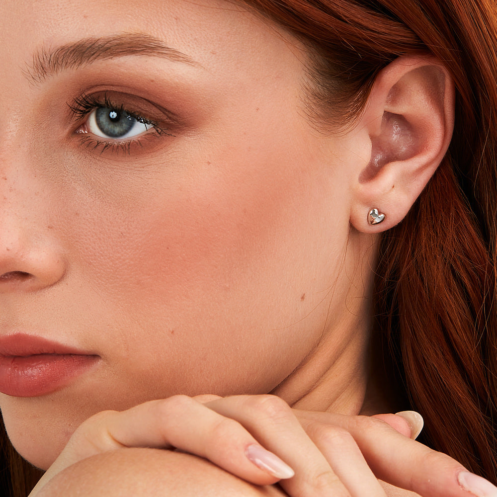 Women's Silver Earrings with Hearts, LA PETITE STORY