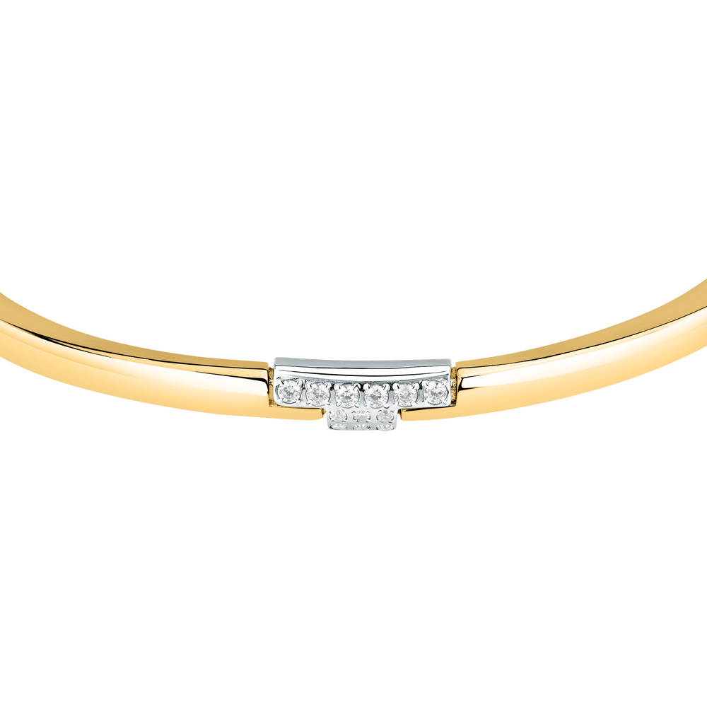 Women's gold-tone fixed bracelet – T-Logo, TRUSSARDI