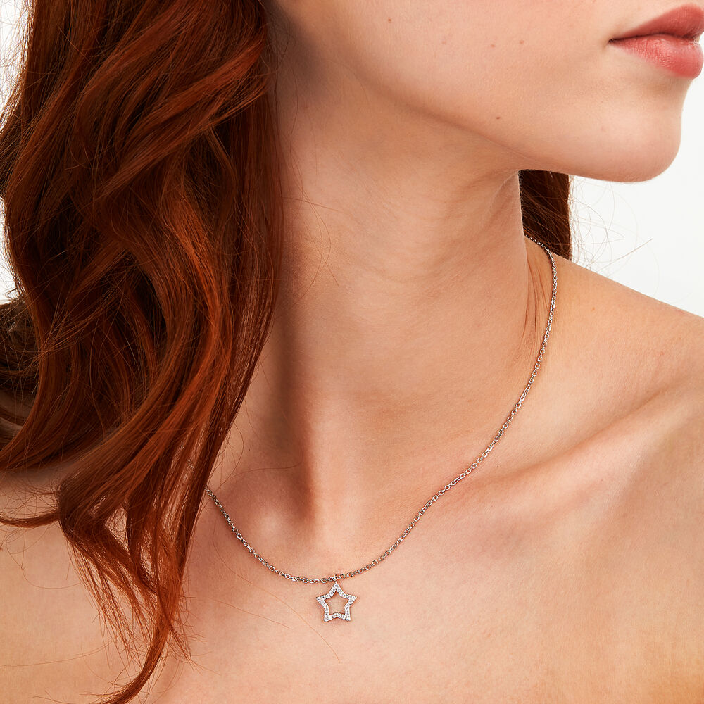 Women's Silver Necklace with Star Pendant, LA PETITE STORY