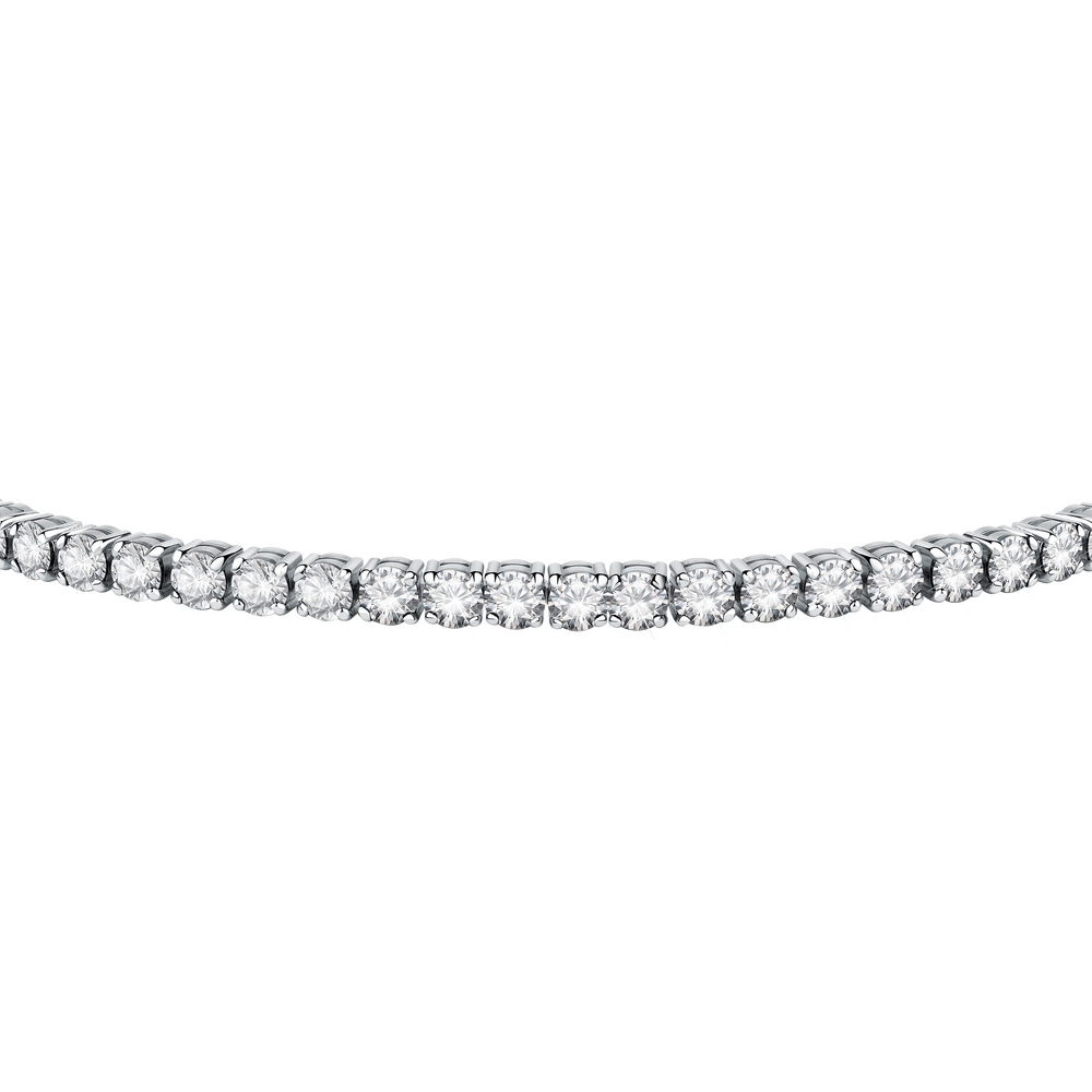 Women's bracelet sterling silver Tesori tennis adjustable 16 cm + 3 cm extension with zirconia stones, MORELLATO