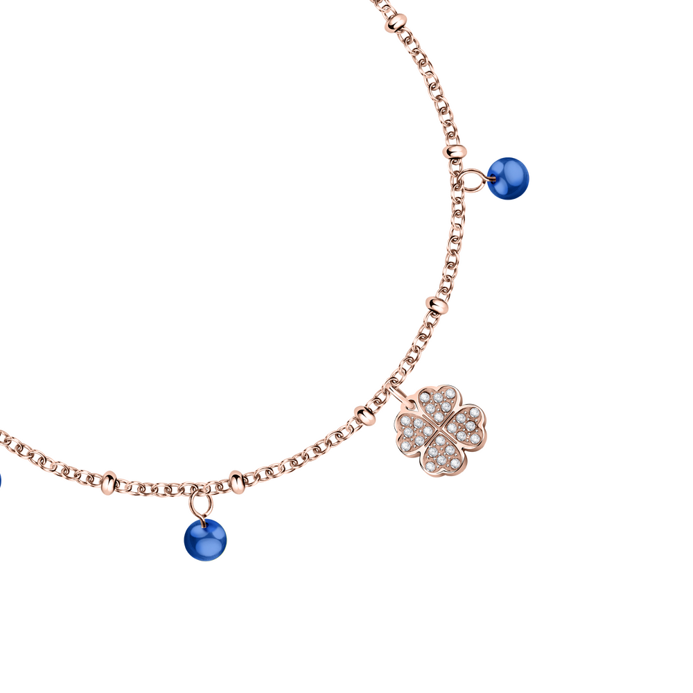 Women's Gold Adjustable Bracelet with Clover Pendant, LA PETITE STORY