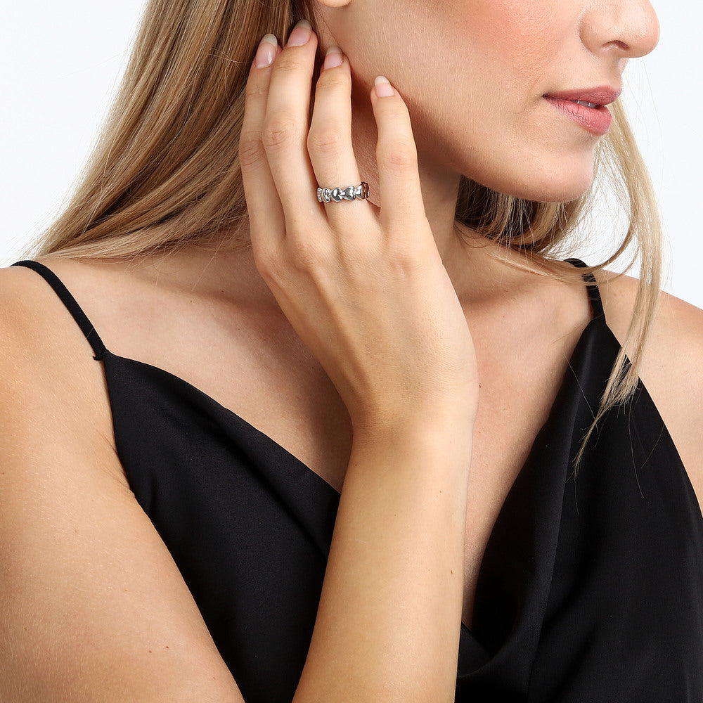 Women's steel ring with Hearts, LA PETITE STORY