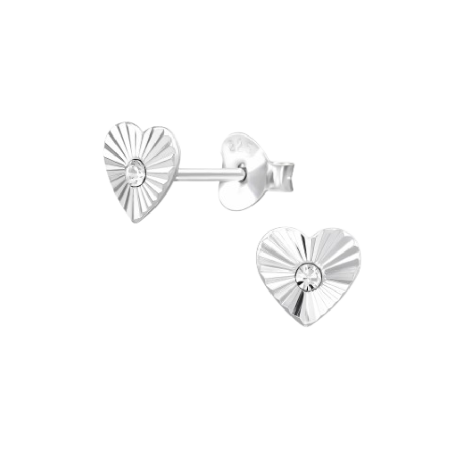 Women's silver earrings with heart, Tessora