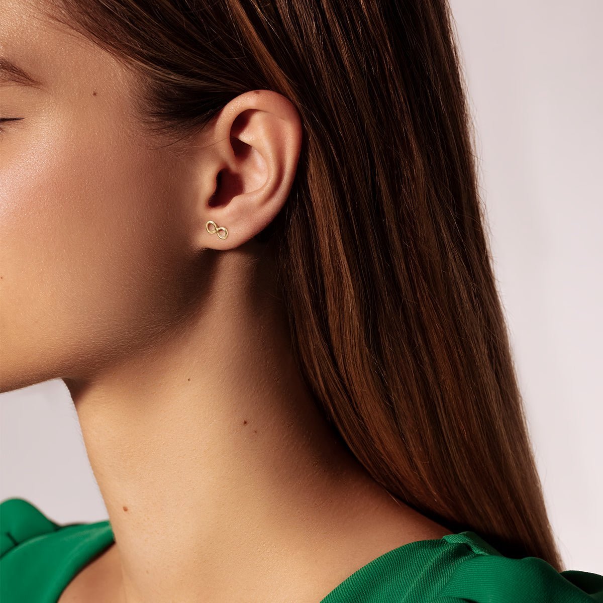 Women's earrings infinity style gold - plated, Lilou - Stud Earrings - K/32/8/Z - Lilou - Tessora