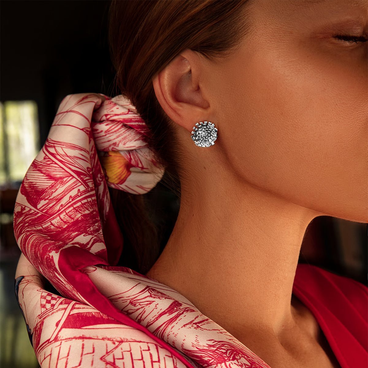 Women's earrings stud Bloom silver - plated 925 1.6 cm, Lilou - Stud Earrings - 201/16/KOL/SR - Lilou - Tessora