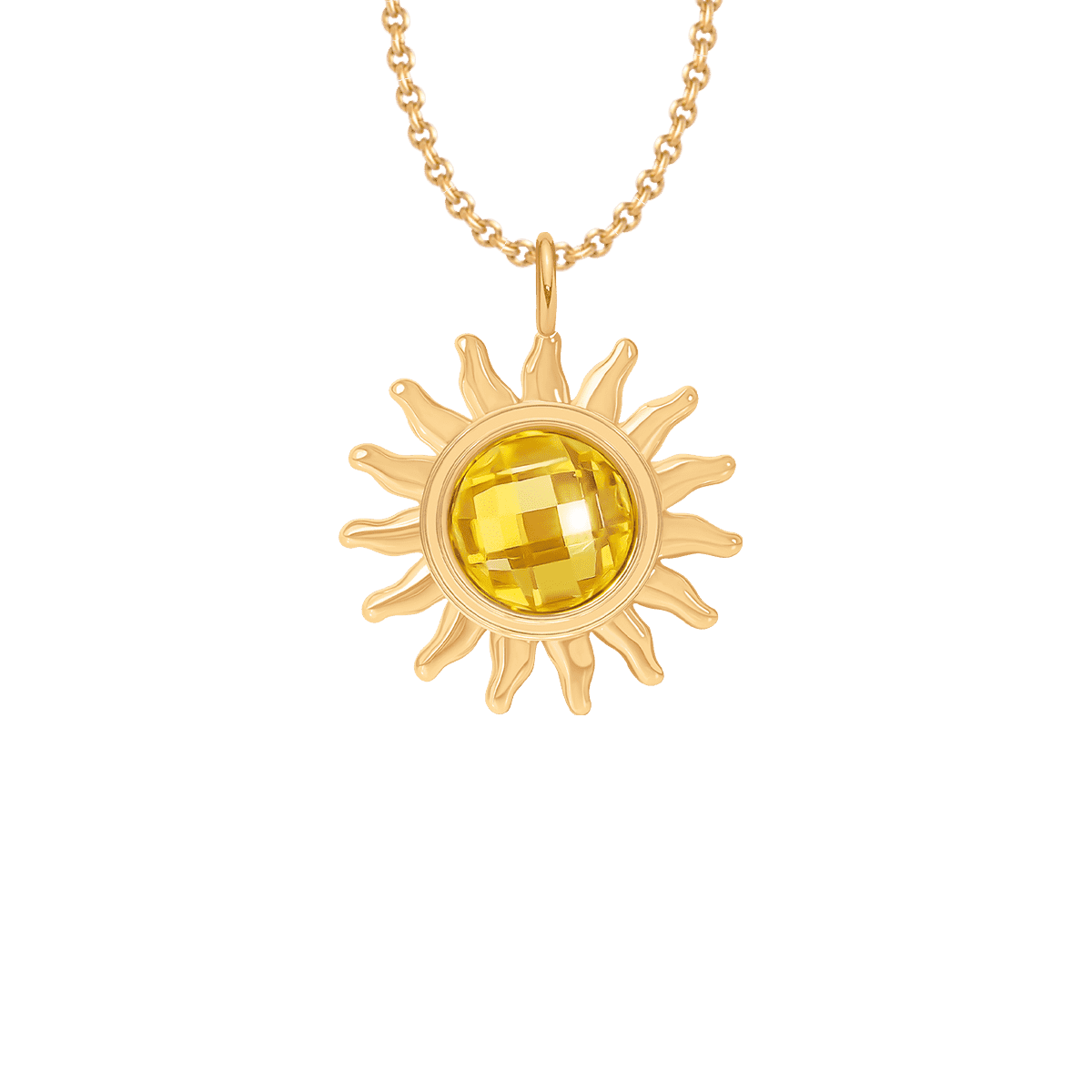 Women's necklace Soleil, on a classic fine chain, adjustable, gold - plated, Lilou - Necklaces - A03/MARKET/ANS/291 - Lilou - Tessora