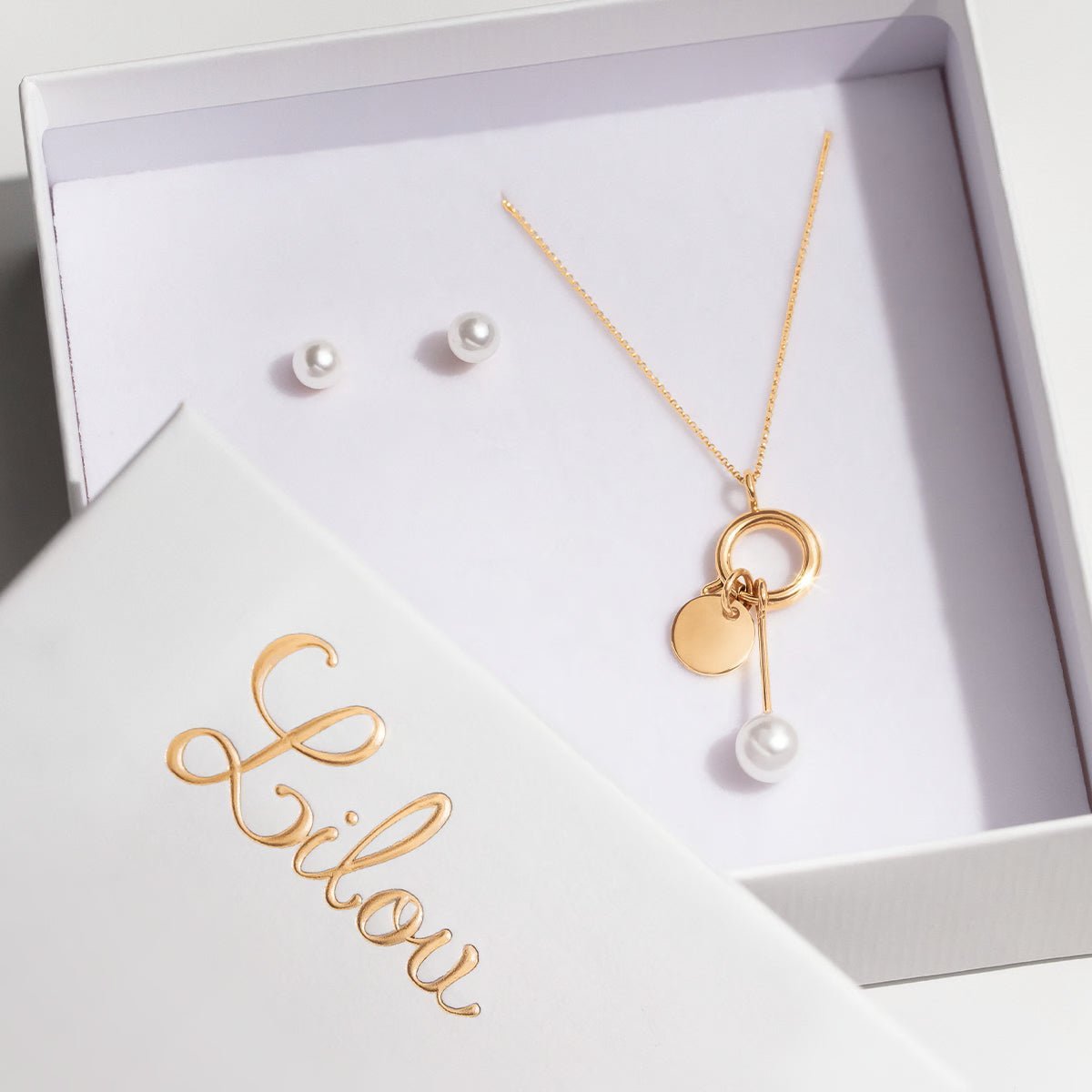 Women's necklace with golden elements on Emotion Catcher, engravable, Lilou - Necklaces - A03/MARKET/ANS/66 - Lilou - Tessora