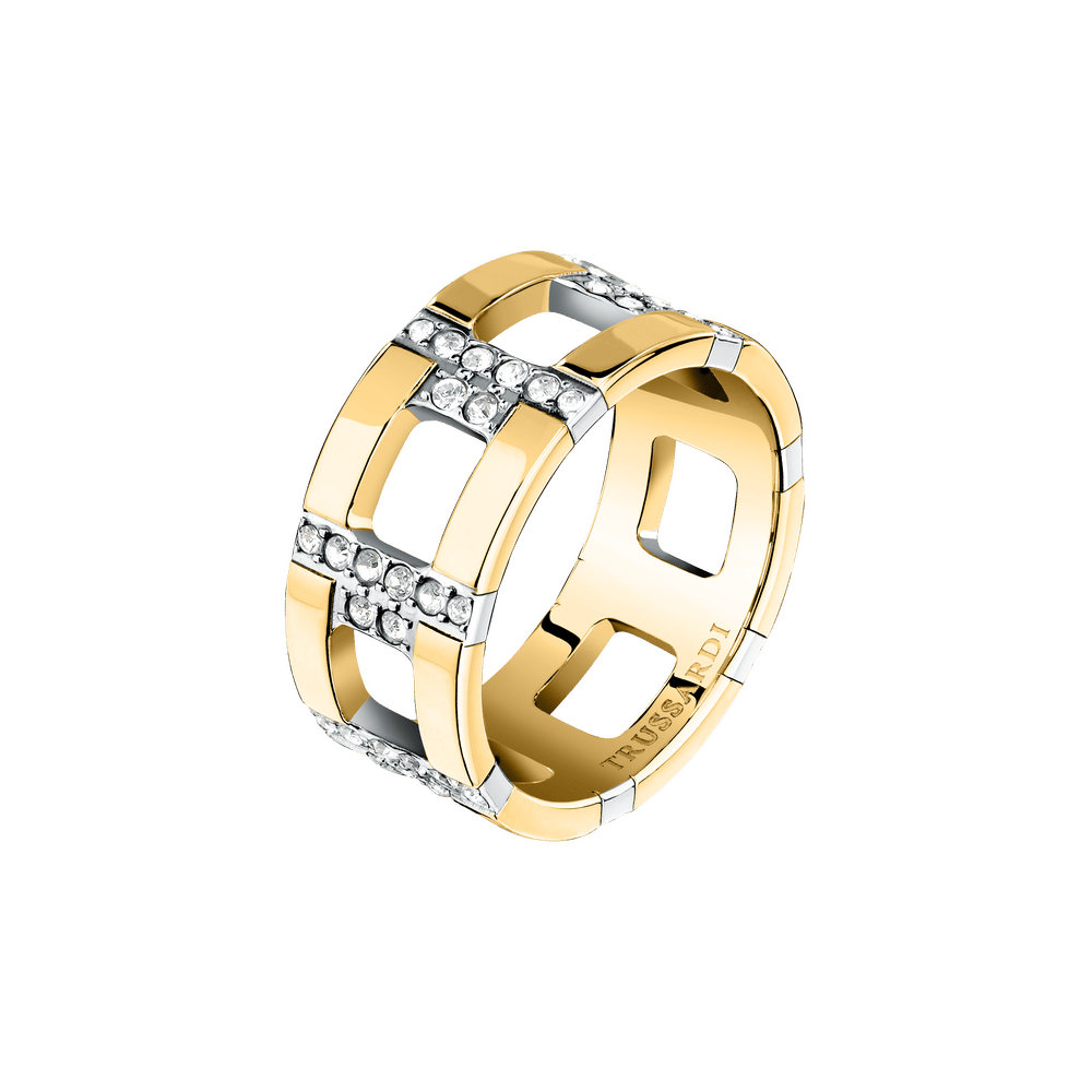 Women's pavé ring – T - Logo, TRUSSARDI - Rings - tjaxc38012 - TRUSSARDI - Tessora