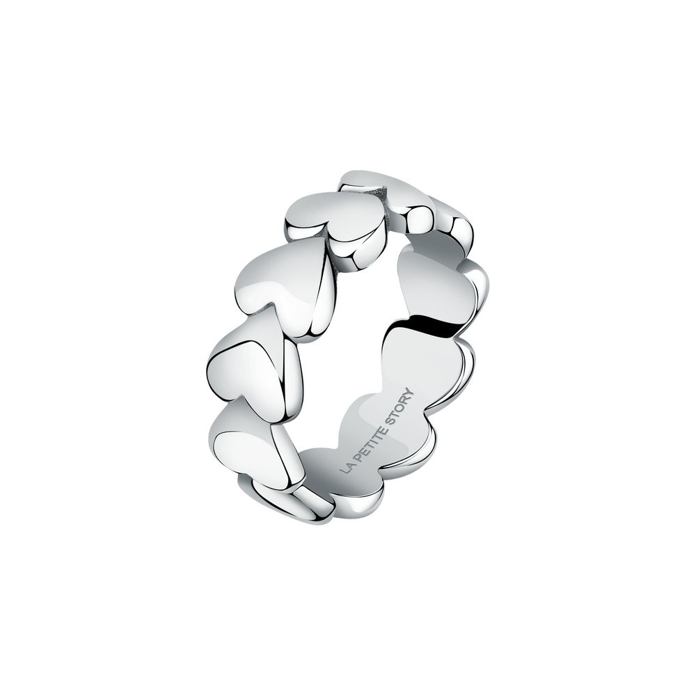 Women's Silver Ring with Hearts, LA PETITE STORY - Rings - lps03avv04012 - LA PETITE STORY - Tessora