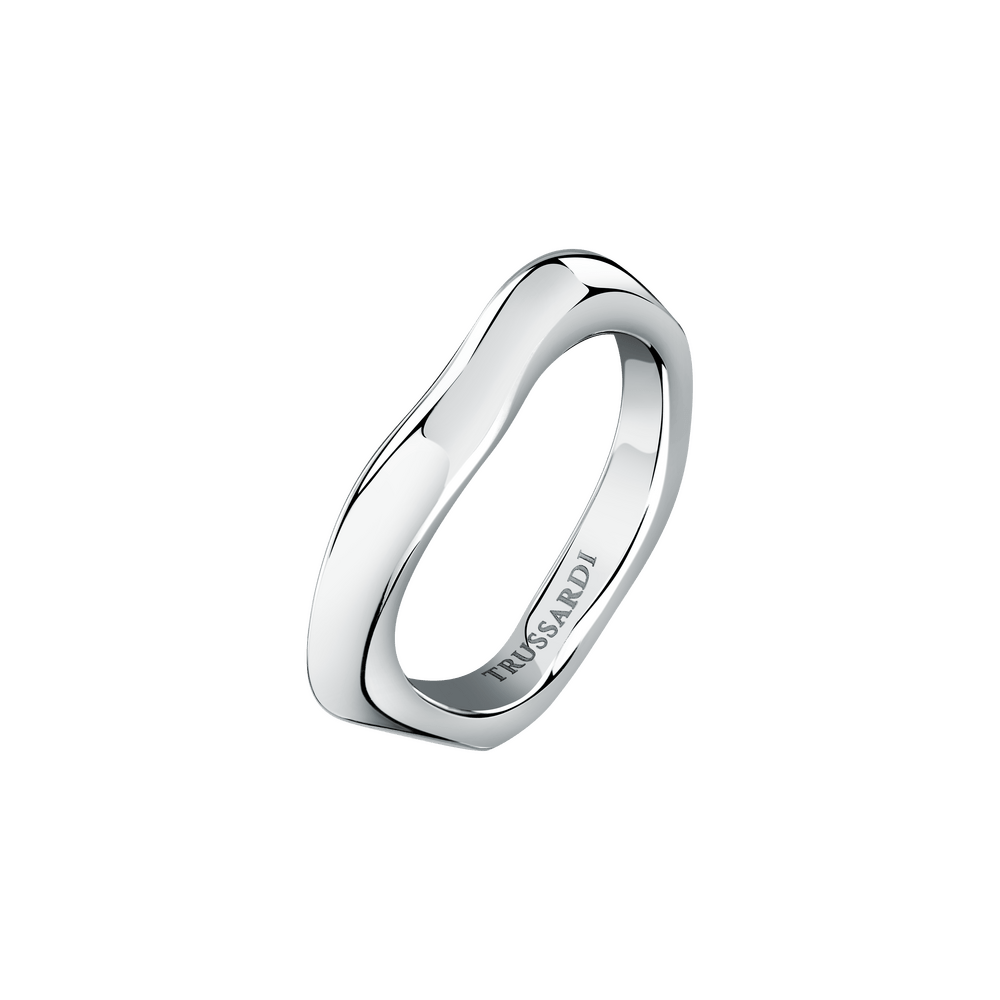 Women's silver - tone irregular - shaped ring – T - Design, TRUSSARDI - Rings - tjaxa08014 - TRUSSARDI - Tessora